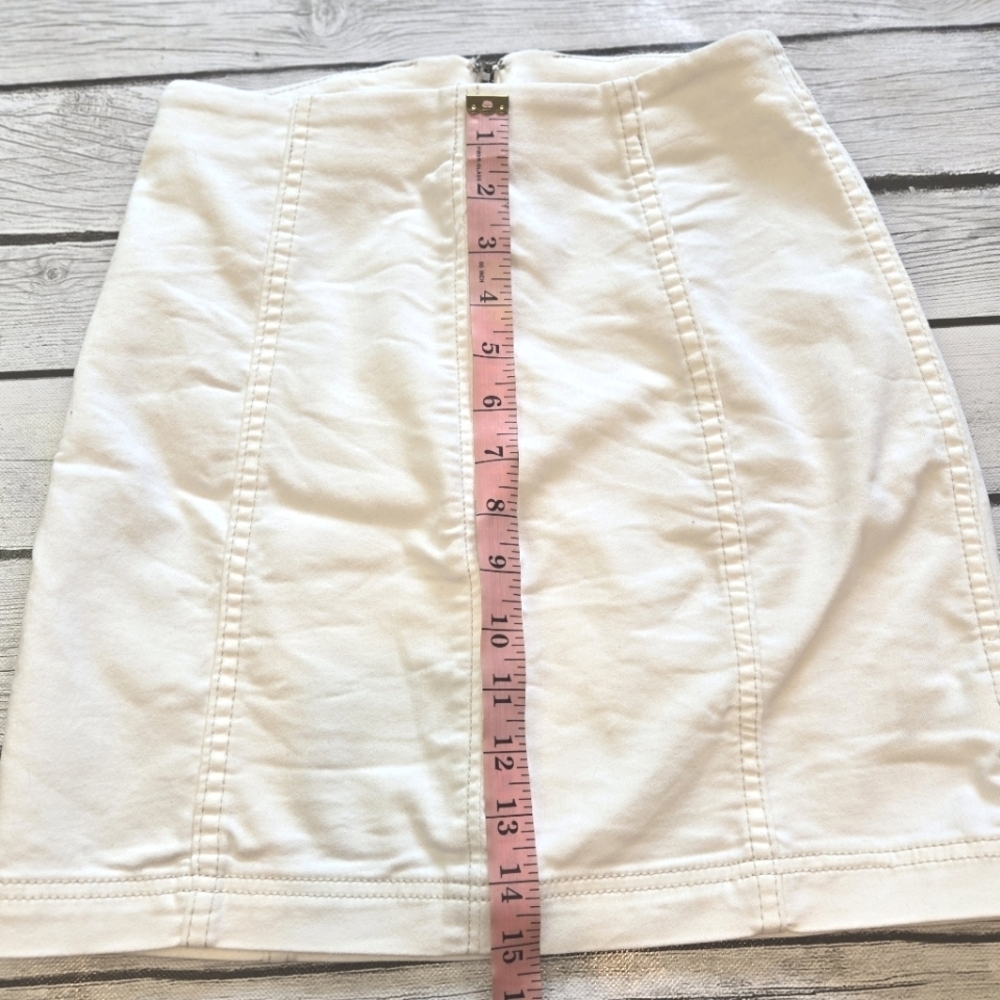 Free People Womens Skirt Sz 2 White Stretch Mini A Line Festival Night Out - Picture 5 of 5